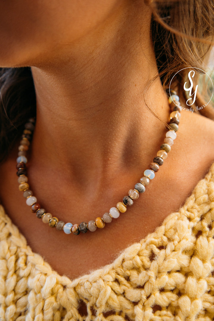 Chalkstone Beaded Necklace