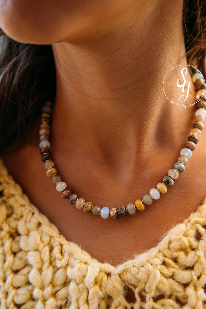 Chalkstone Beaded Necklace