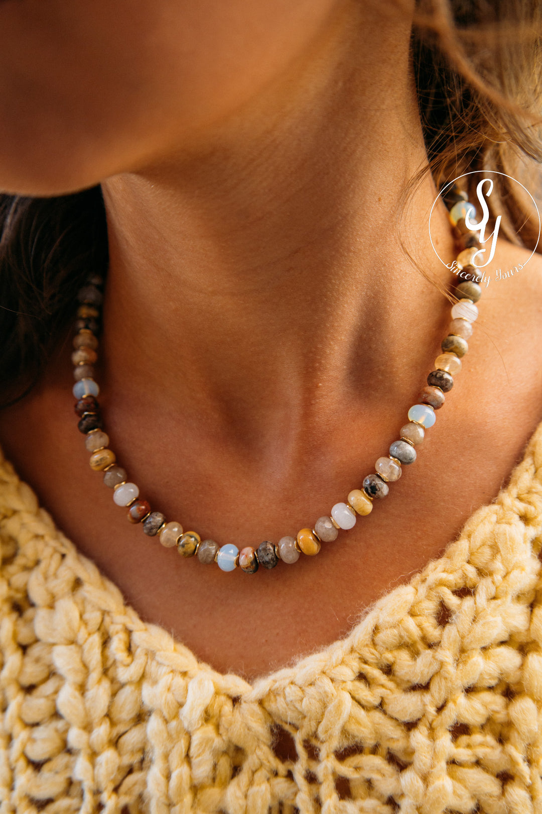 Chalkstone Beaded Necklace