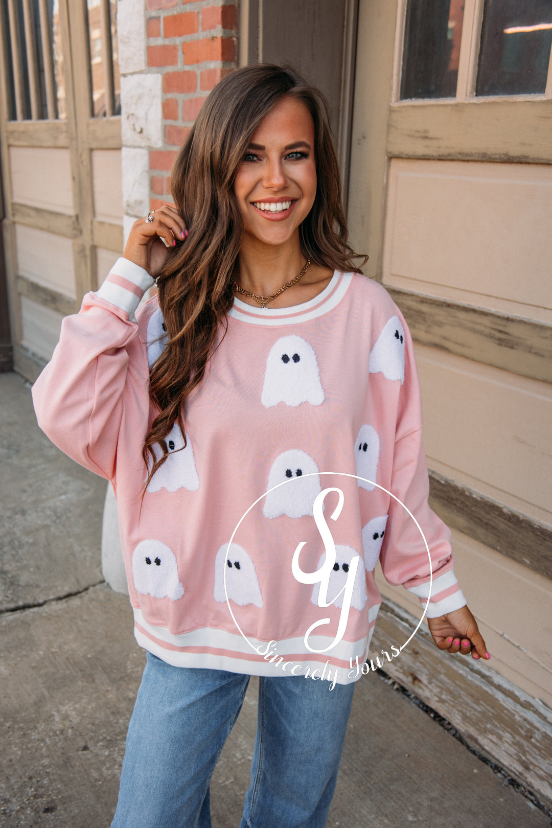 Boo Crew Crewneck - Dusty Pink