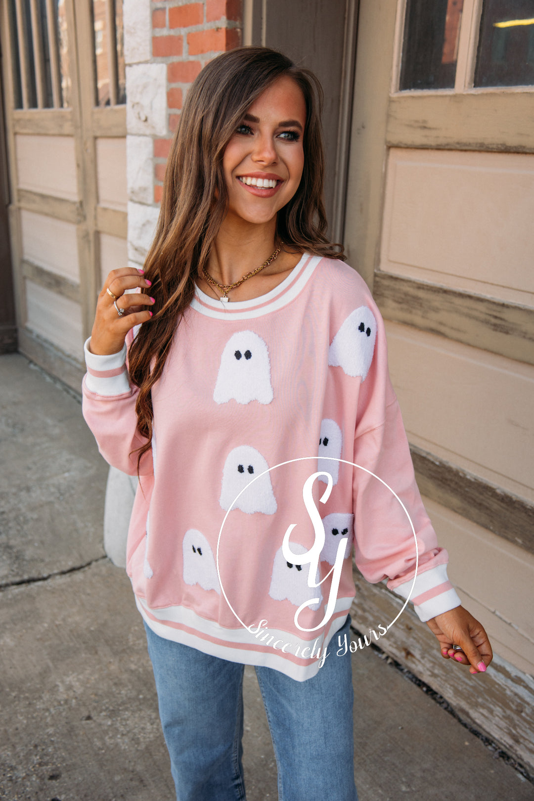 Boo Crew Crewneck - Dusty Pink