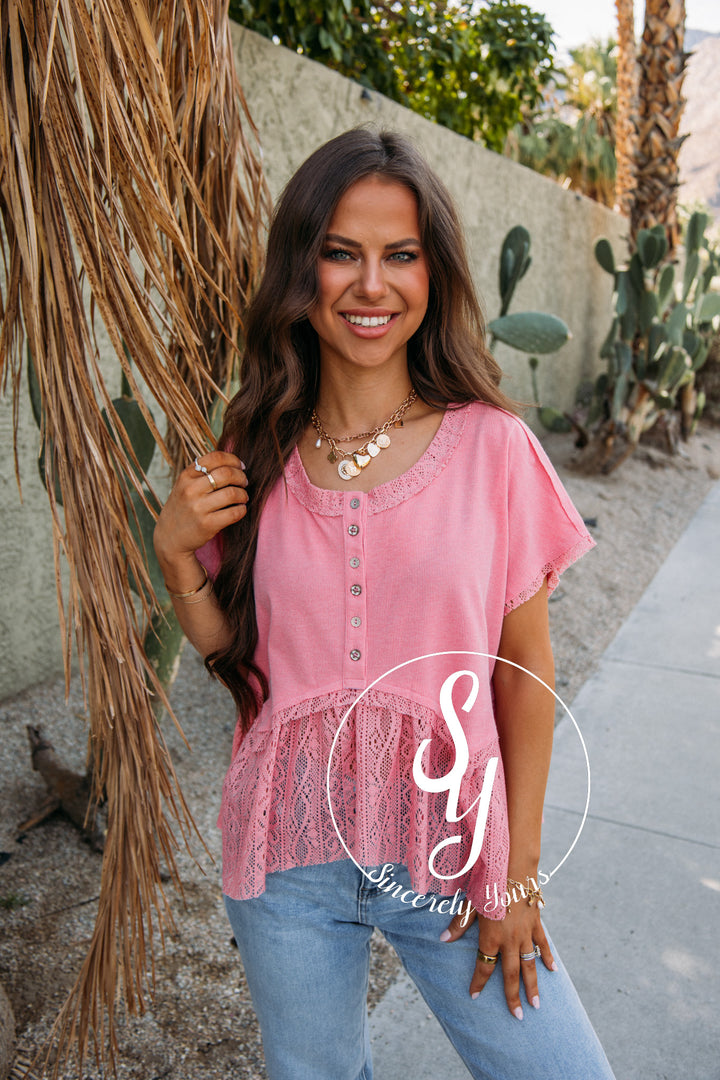 Vista Views Top- Deep Pink