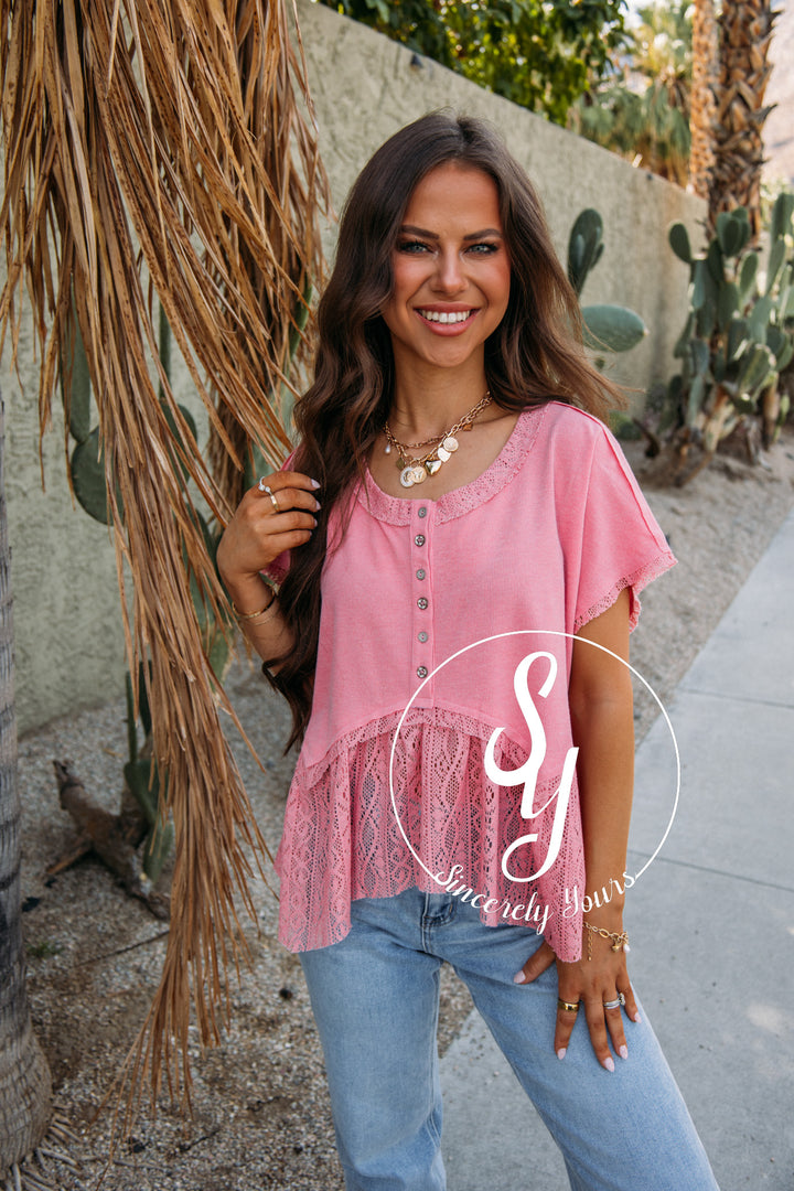 Vista Views Top- Deep Pink