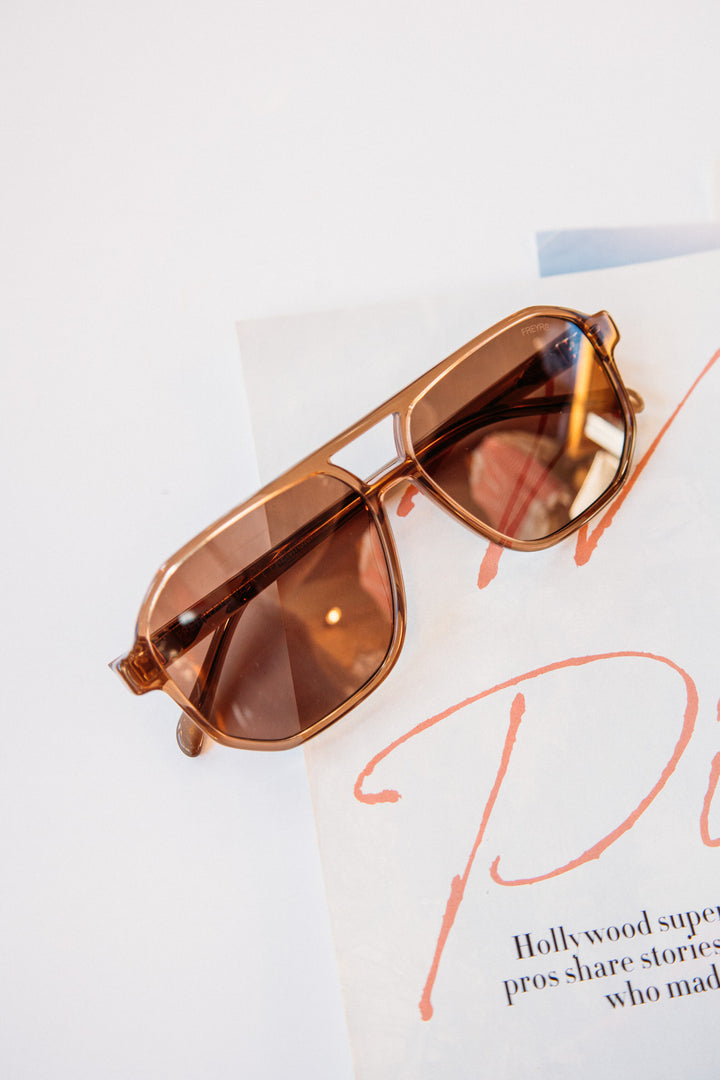 Billie Unisex Aviator Sunglasses - Brown