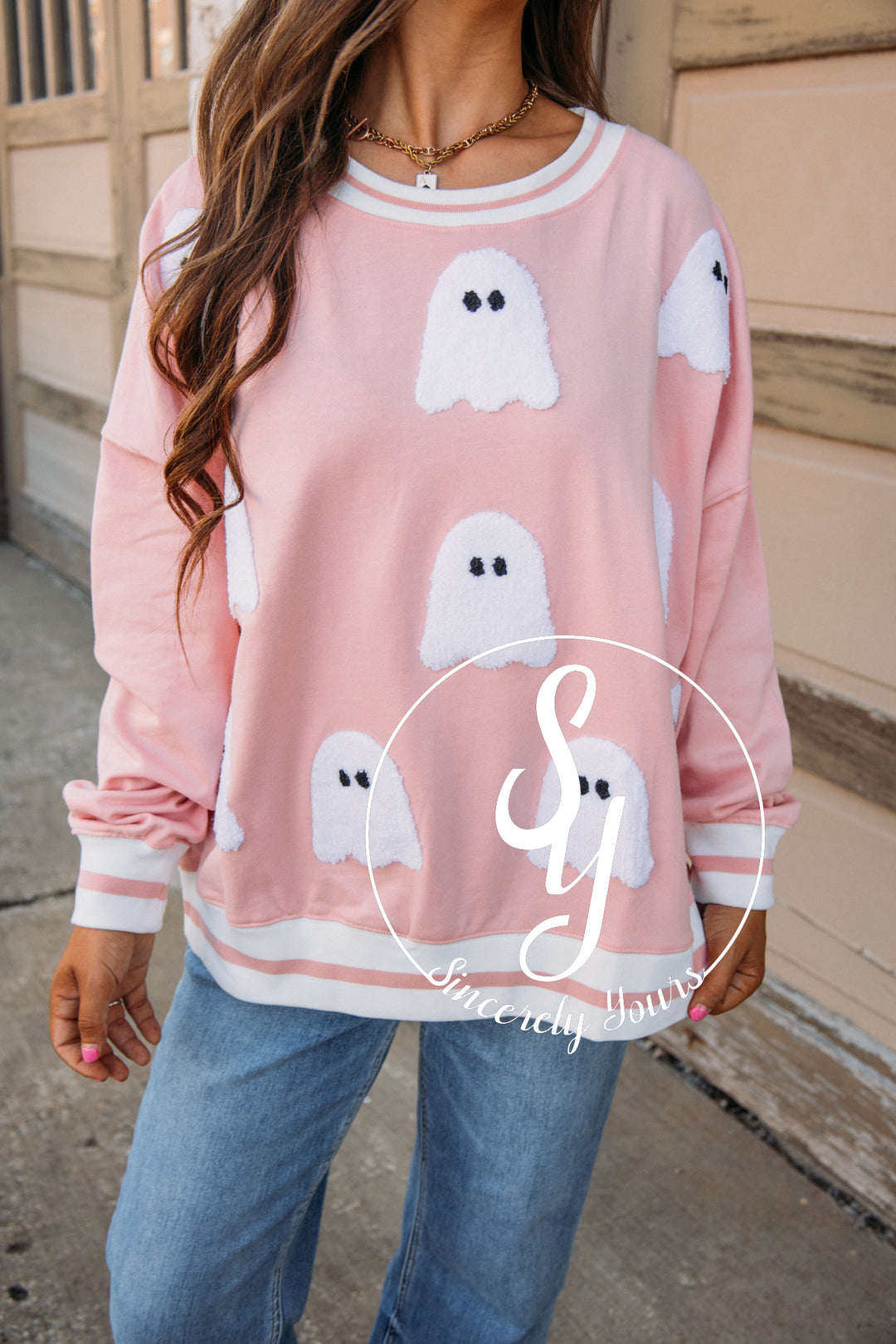 Boo Crew Crewneck - Dusty Pink