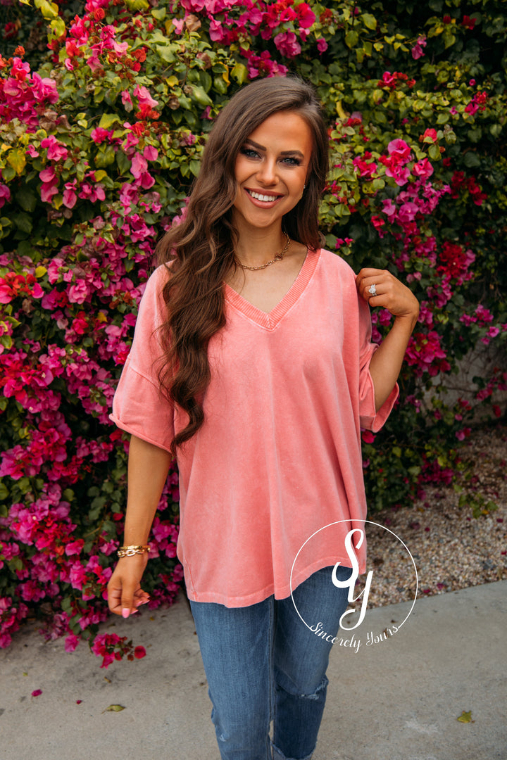 A Cutie Little Moment Top - Peach Coral