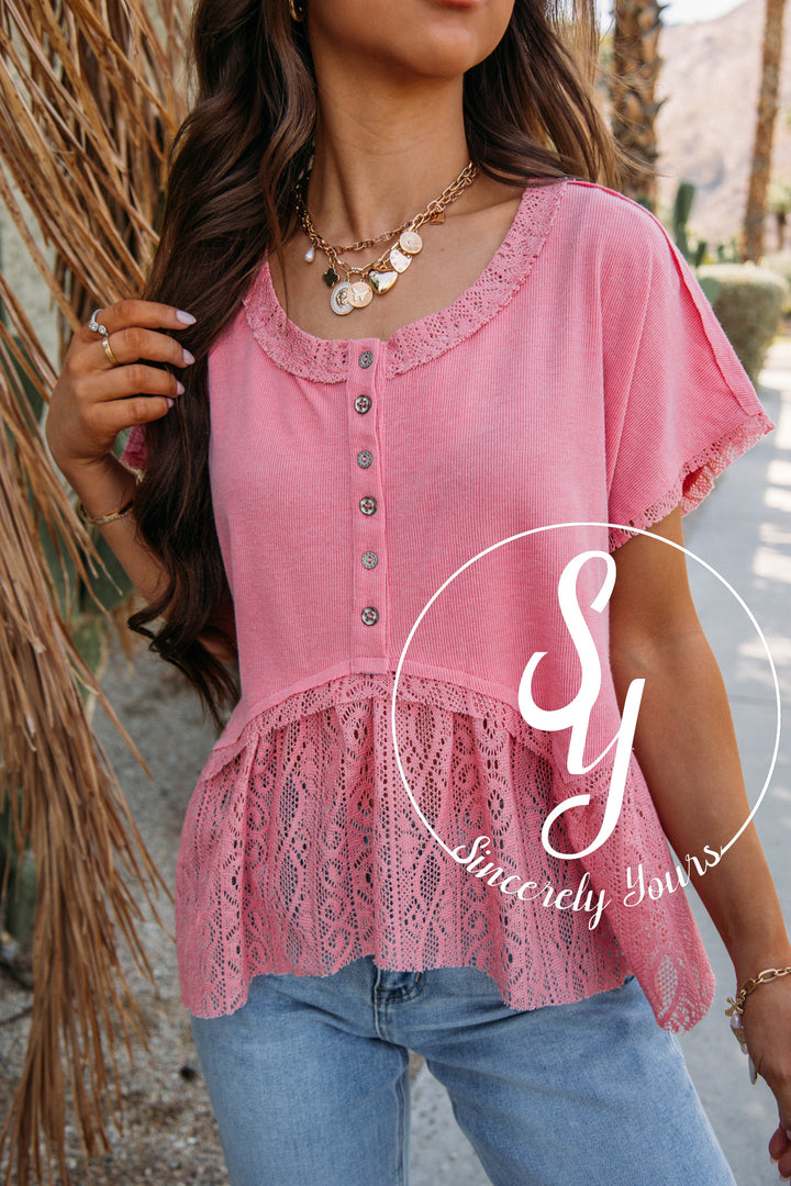 Vista Views Top- Deep Pink