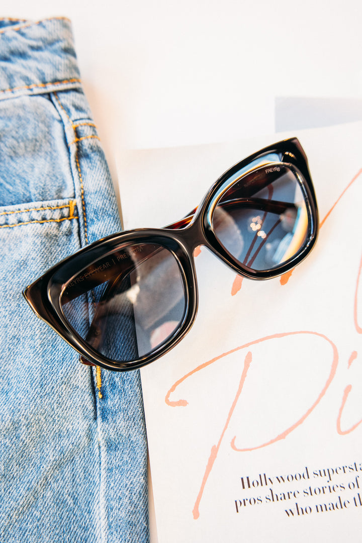 Naples Acetate Cat Eye Sunglasses - Black/Tortoise