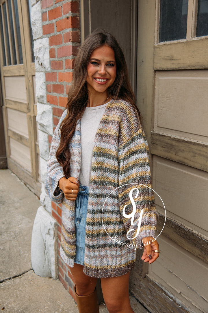 Laid Back Cardigan - Taupe/Olive