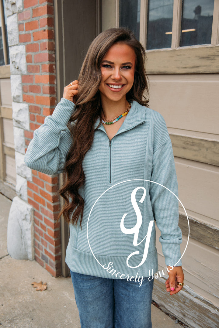 Casual Comfort Sweater - Aqua