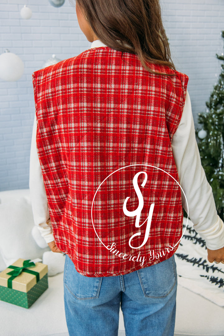 Countryside Vest - Red Plaid