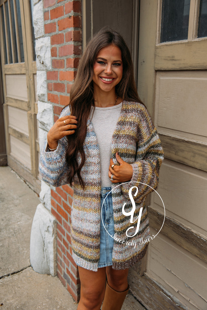 Laid Back Cardigan - Taupe/Olive