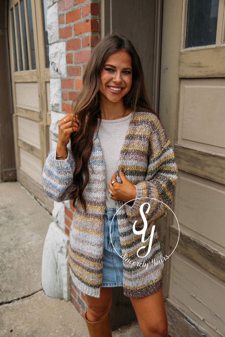 Laid Back Cardigan - Taupe/Olive