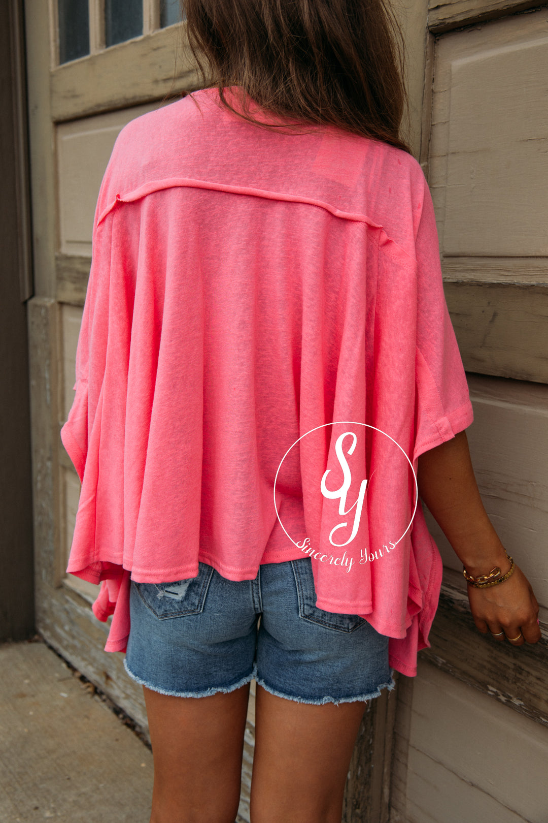 Strolling Through Embroidered Top -Pink