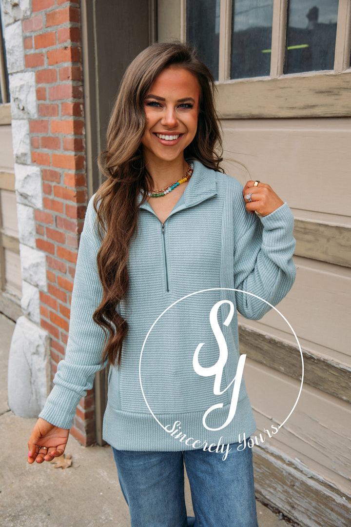 Casual Comfort Sweater - Aqua