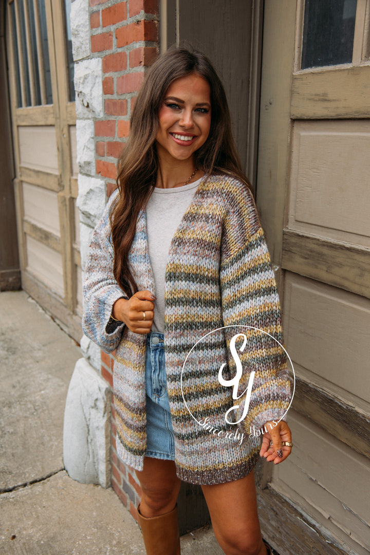 Laid Back Cardigan - Taupe/Olive