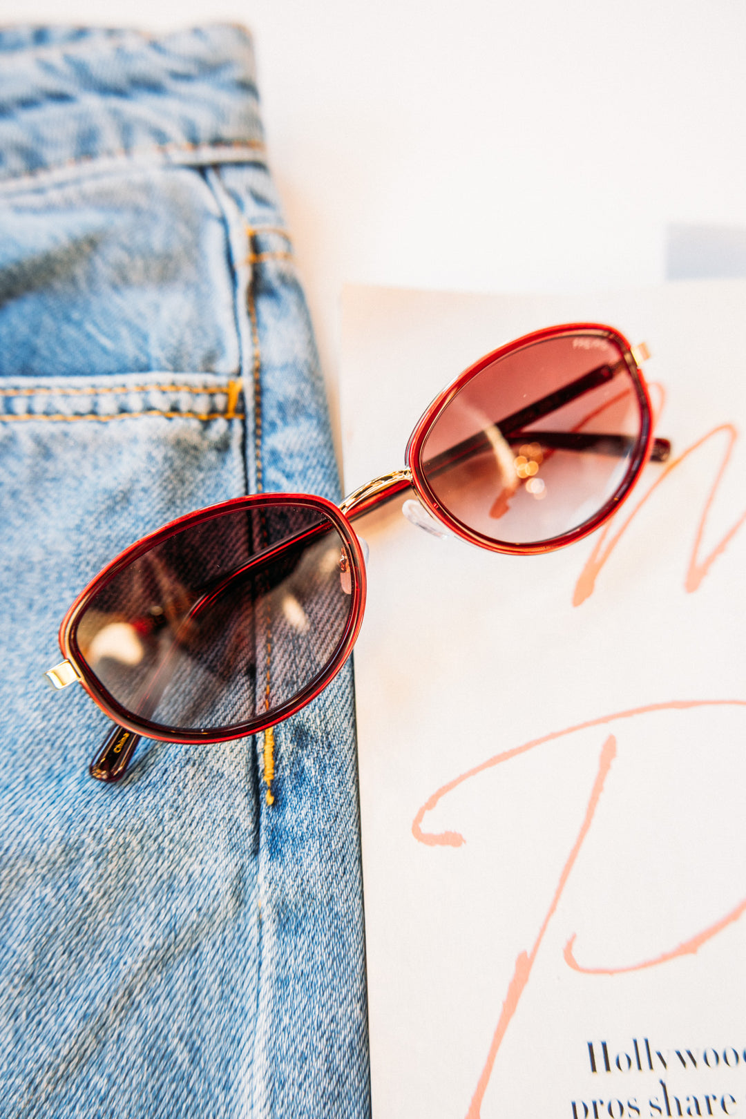 Jordan Acetate Oval Sunglasses - Burgundy