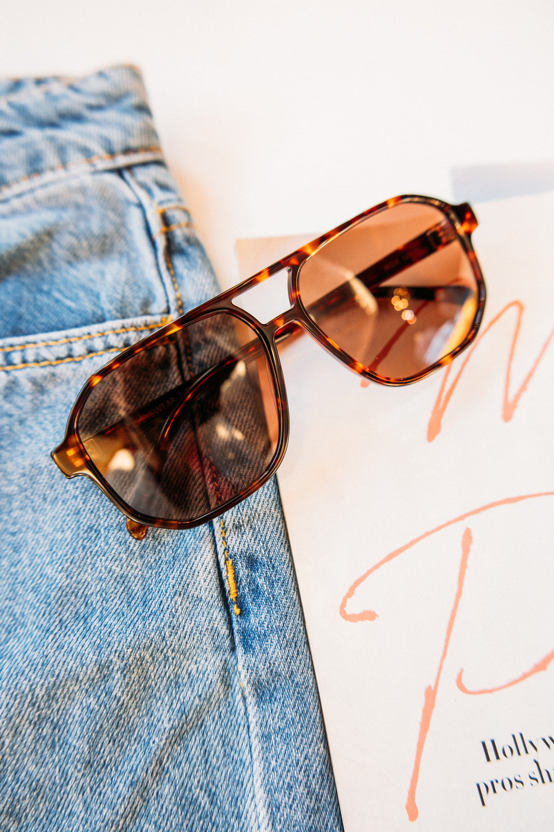 Billie Unisex Aviator Sunglasses - Dark Tortoise