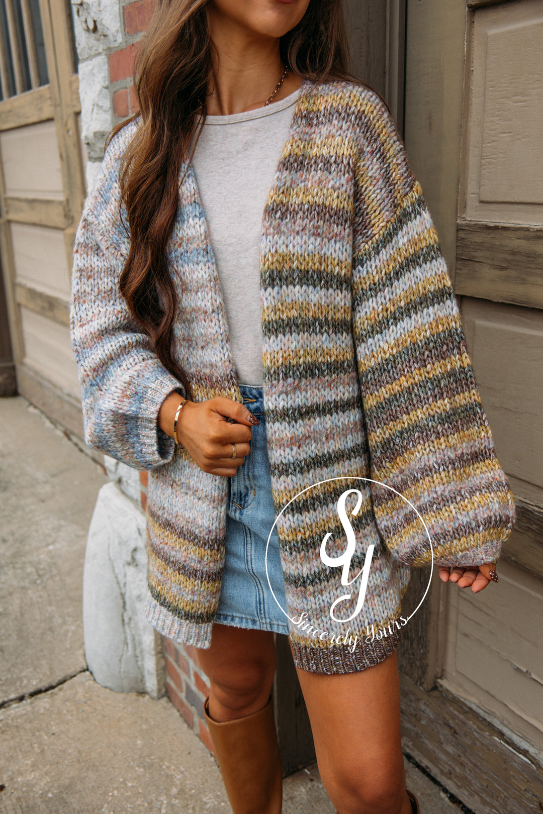 Laid Back Cardigan - Taupe/Olive