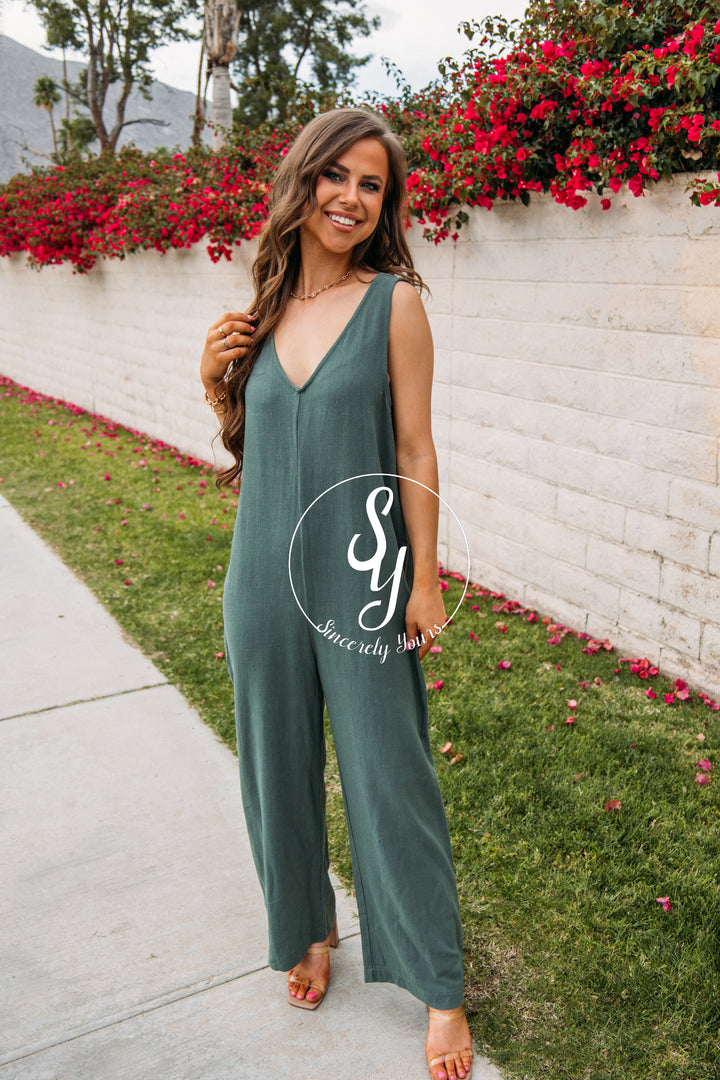 Lucy Jumpsuit - Gray Green