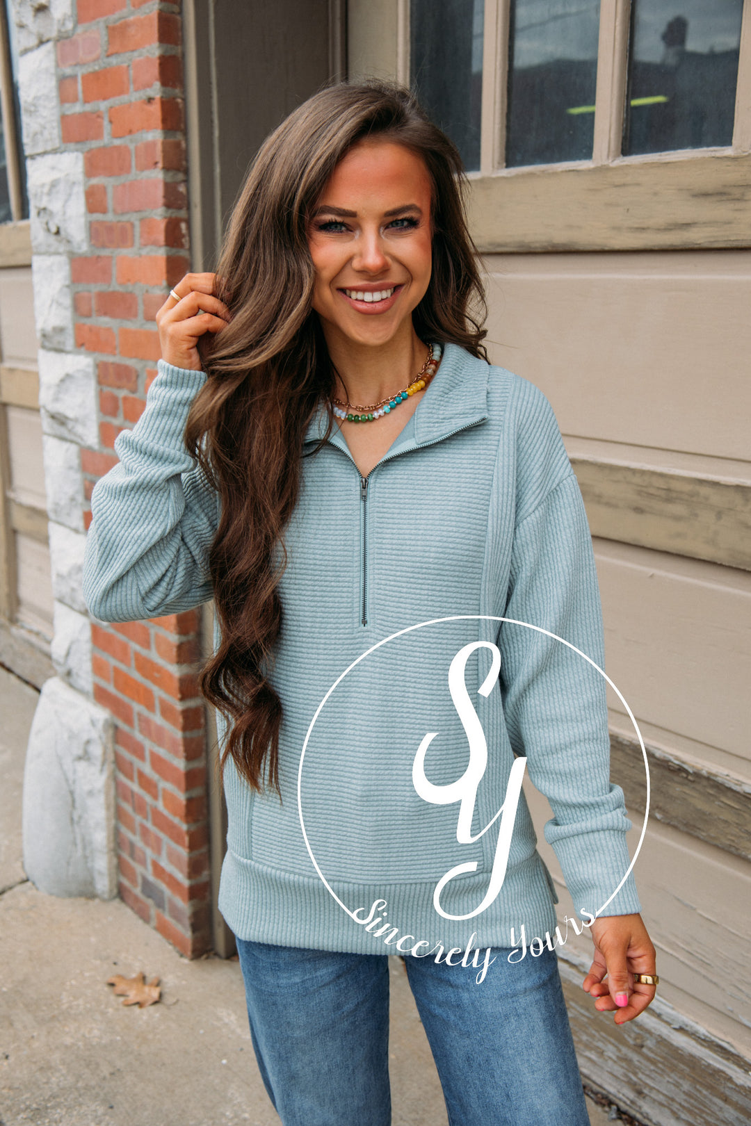 Casual Comfort Sweater - Aqua