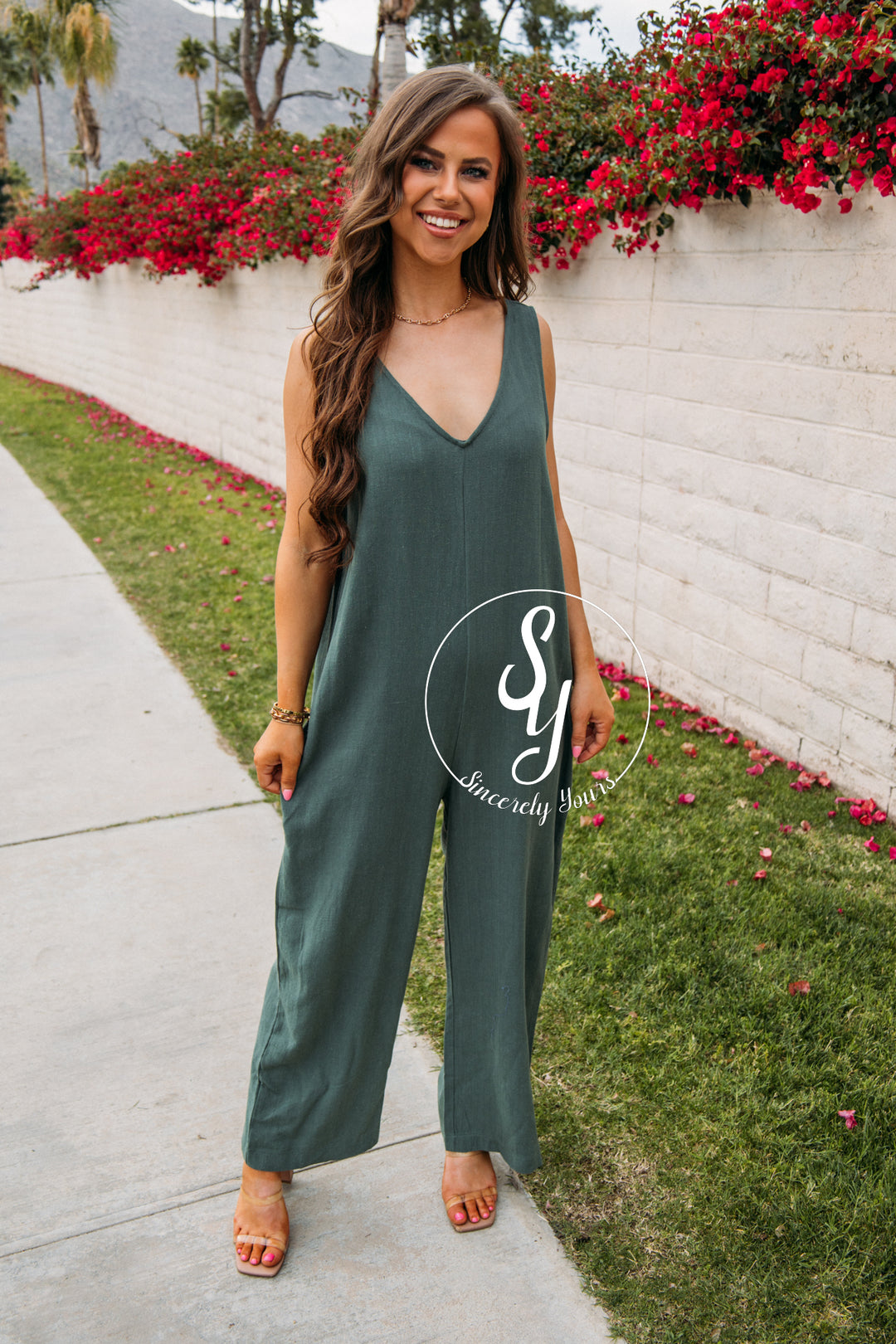 Lucy Jumpsuit - Gray Green