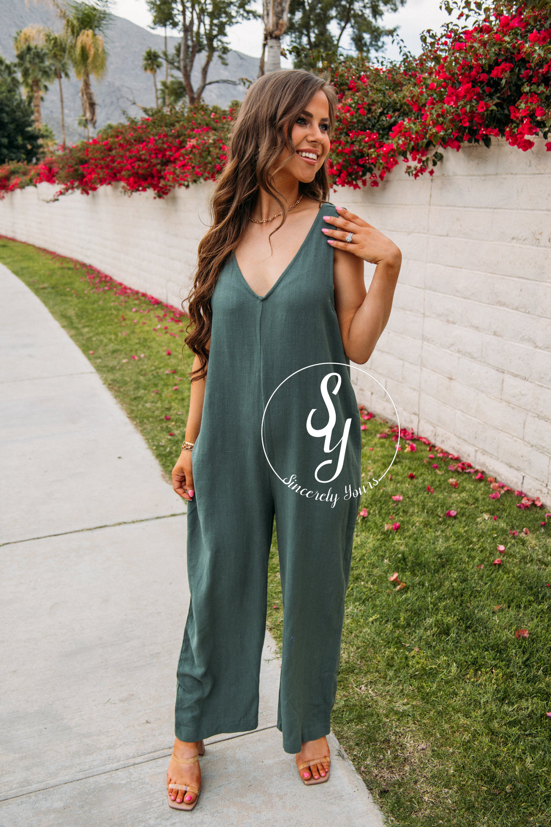 Lucy Jumpsuit - Gray Green