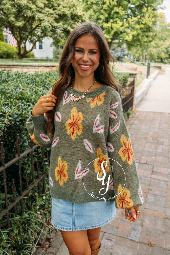Finally Fall Sweater - Olive