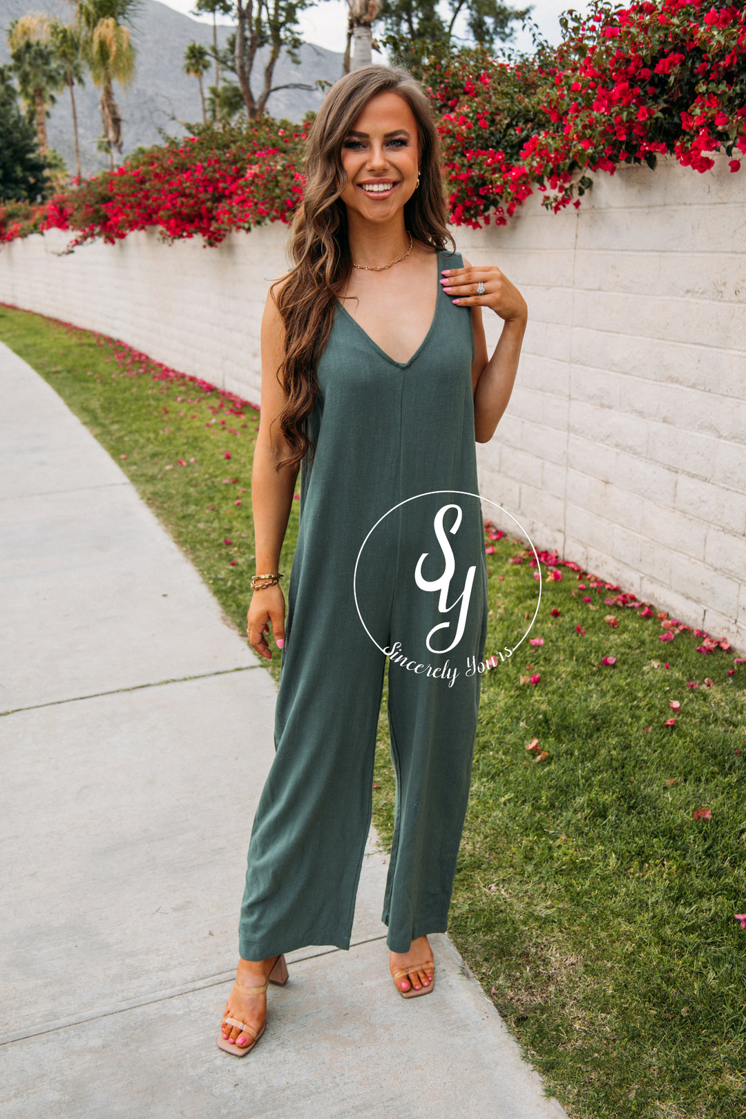 Lucy Jumpsuit - Gray Green