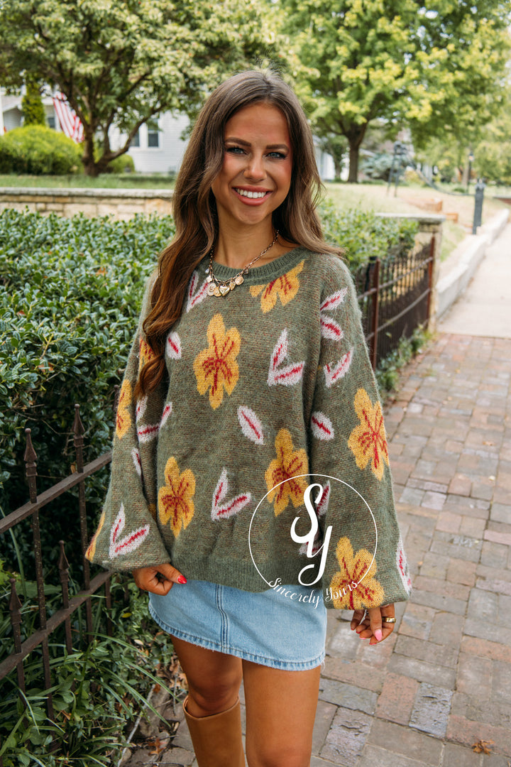 Finally Fall Sweater - Olive
