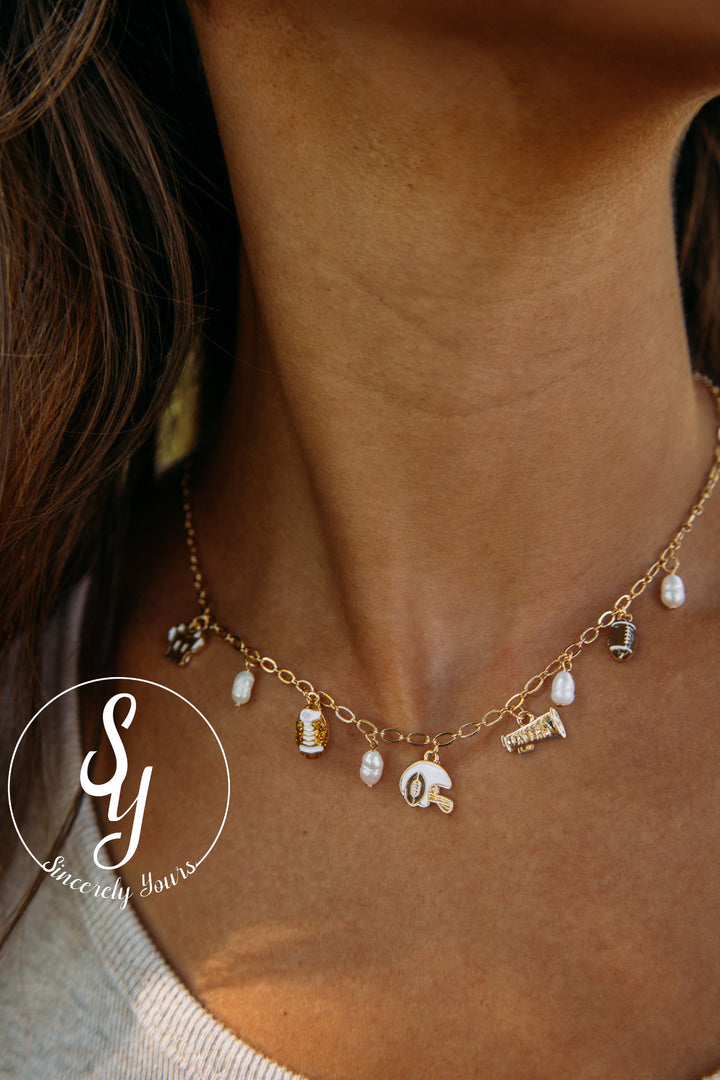 Gameday Charm Necklace-Gold