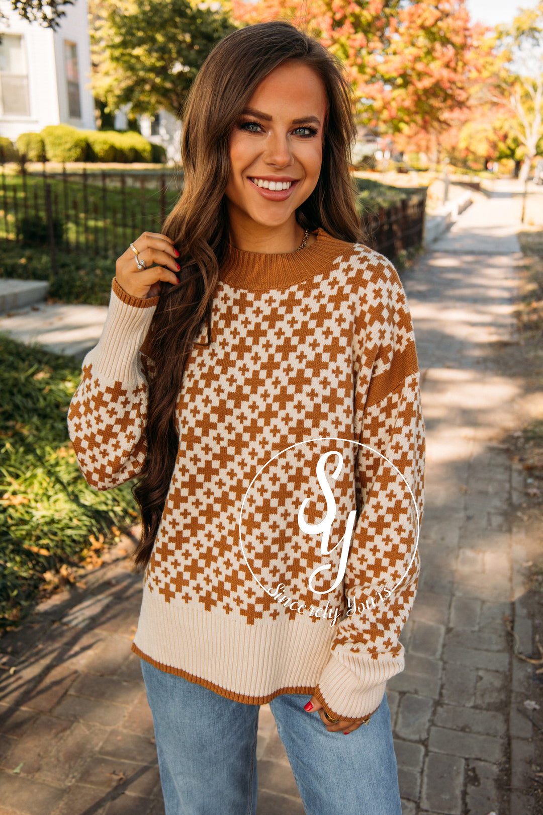 Thankful Babe Sweater- Taupe Cream