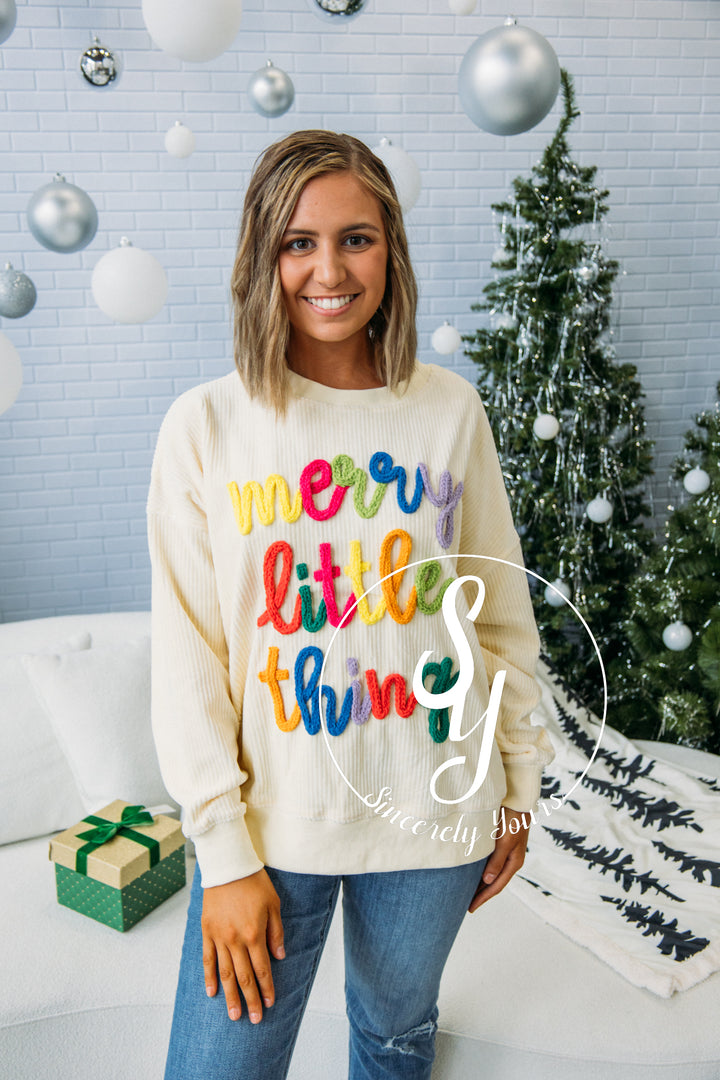 Merry Little Thing Sweater- Cream