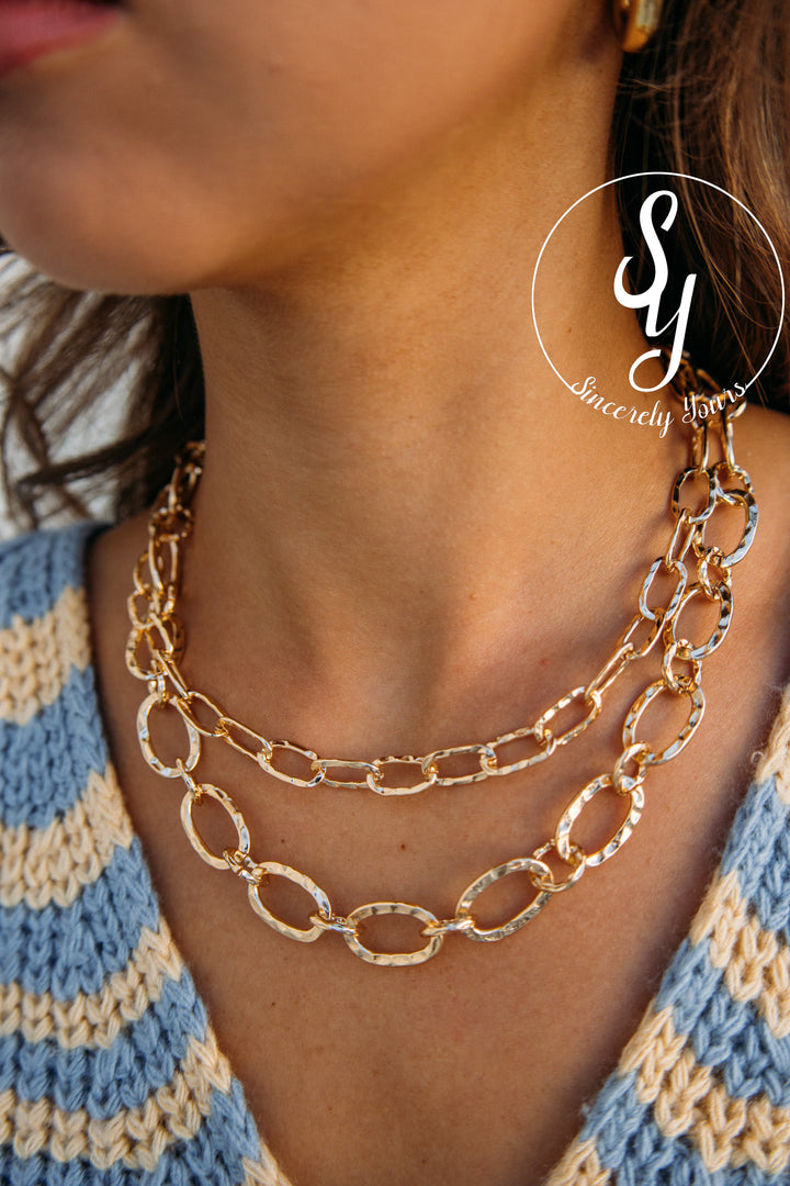 Chained Life Necklace - Gold