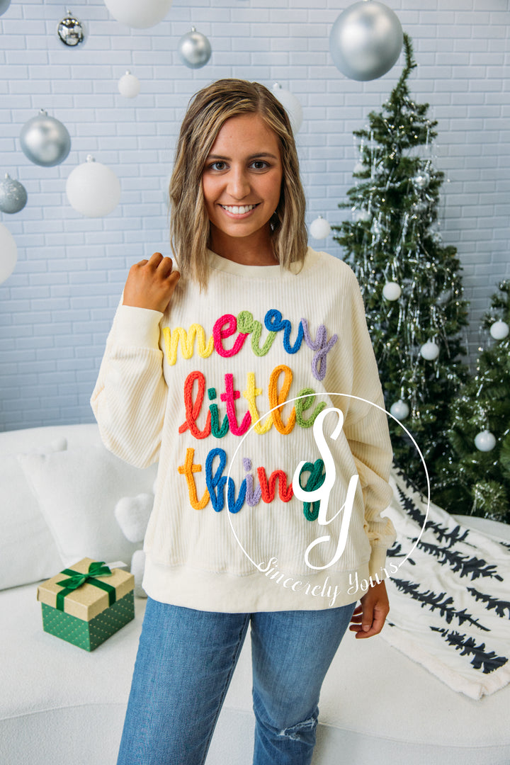 Merry Little Thing Sweater- Cream