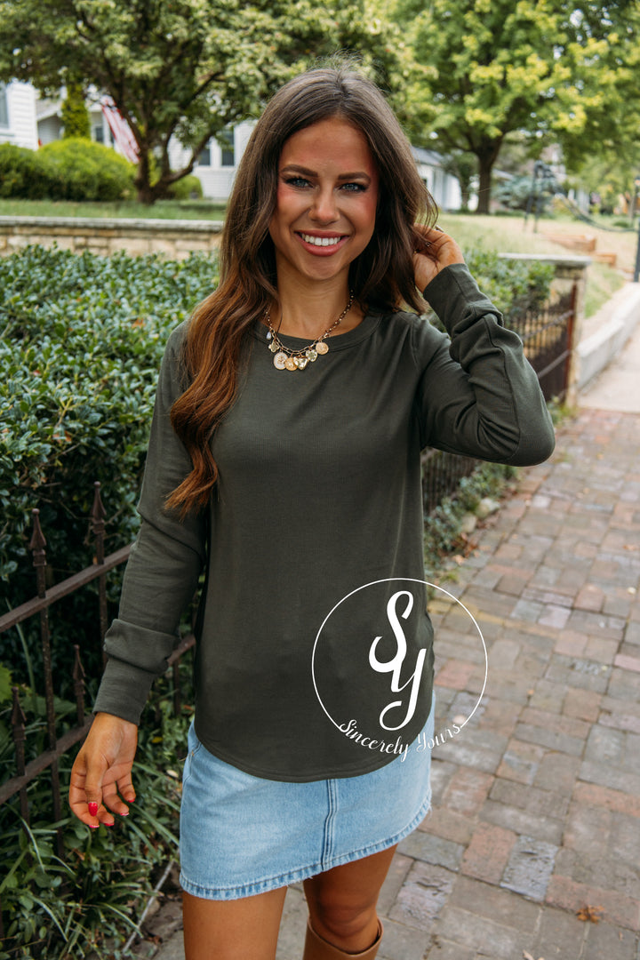 Fall Basic Top- Eucalyptus