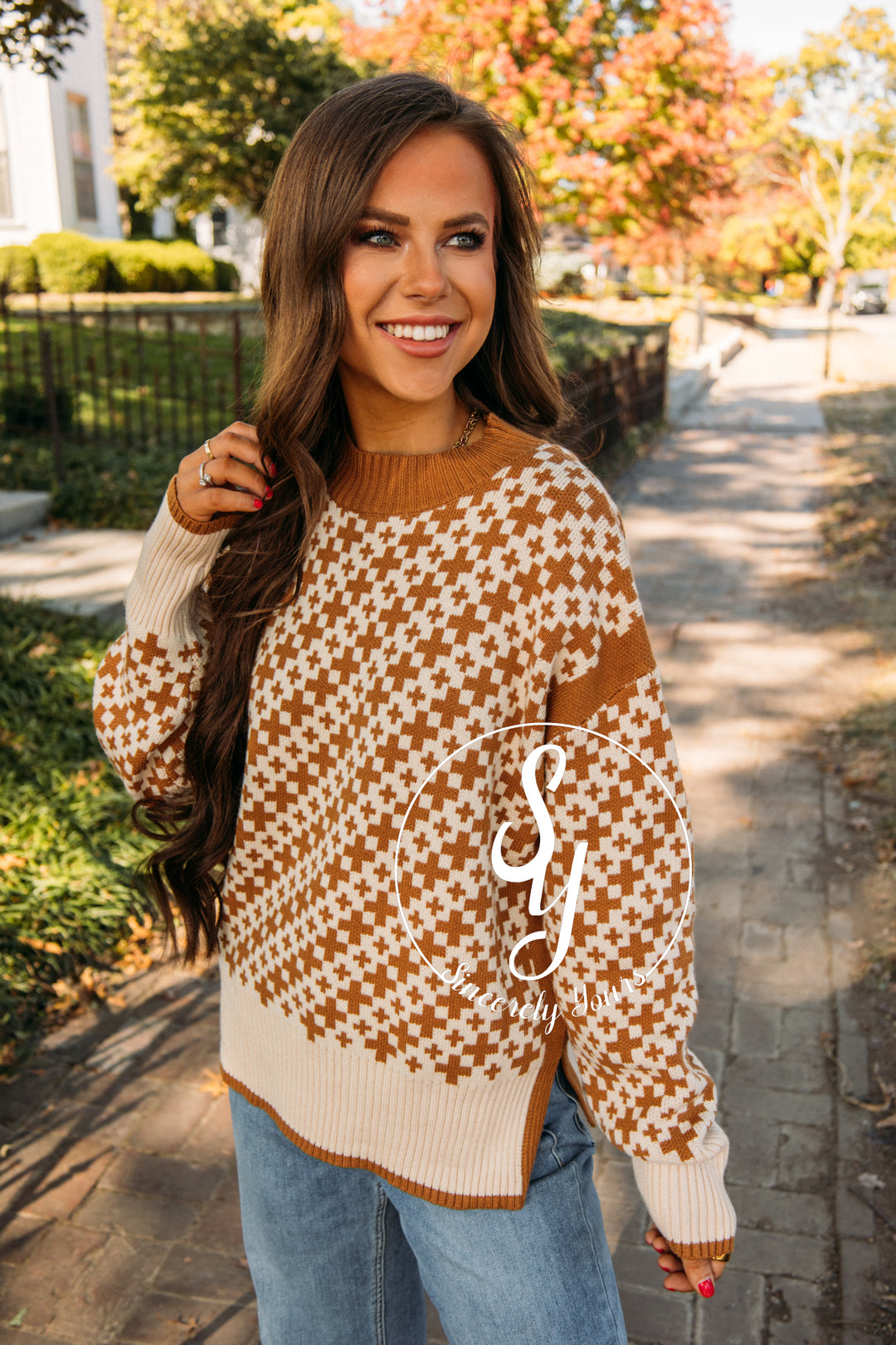 Thankful Babe Sweater- Taupe Cream