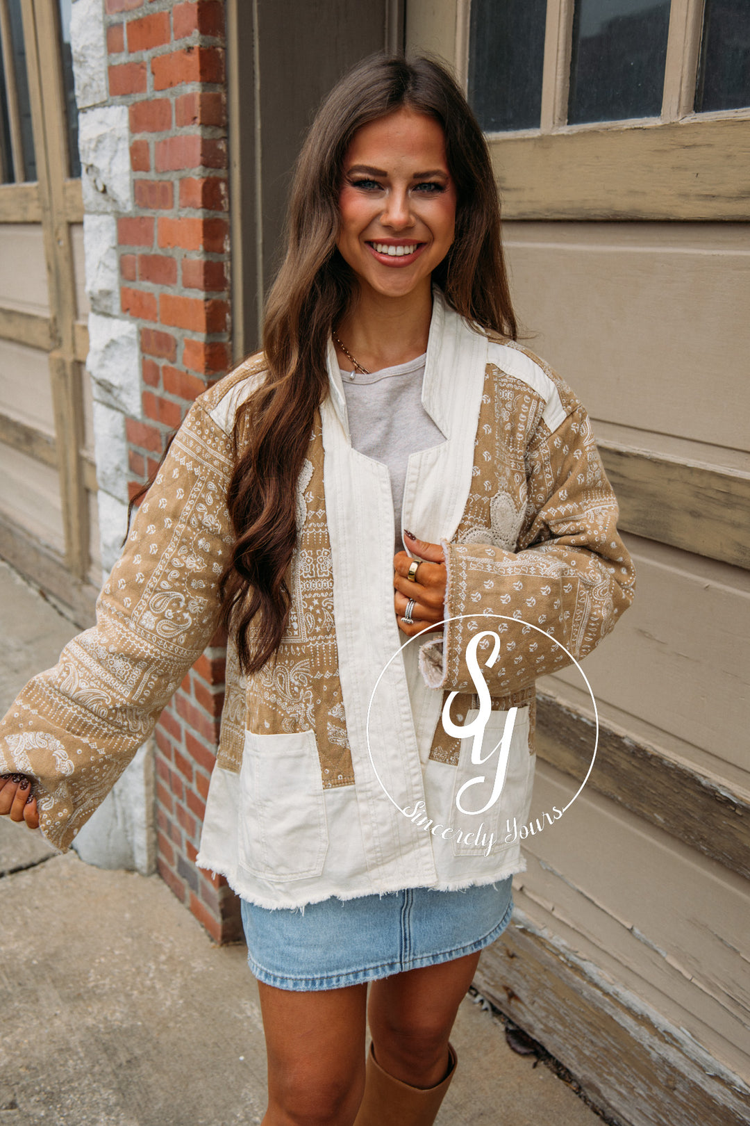 Paisley Flower Jacket - Natural