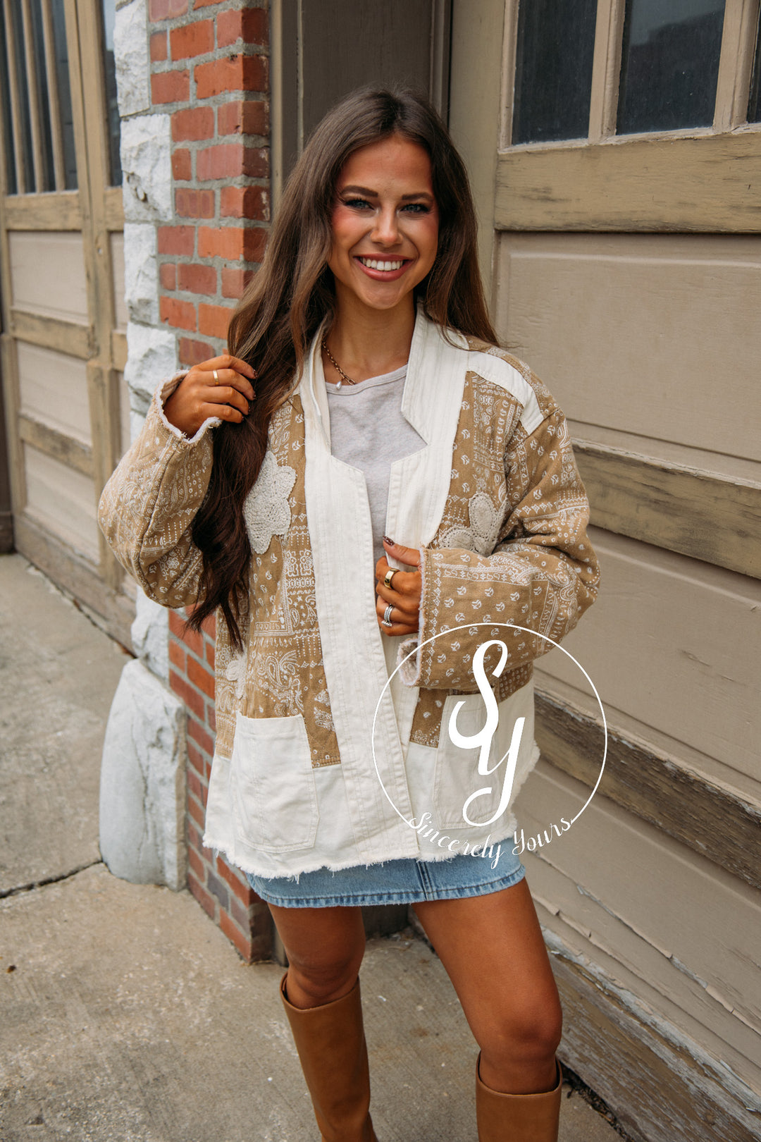 Paisley Flower Jacket - Natural