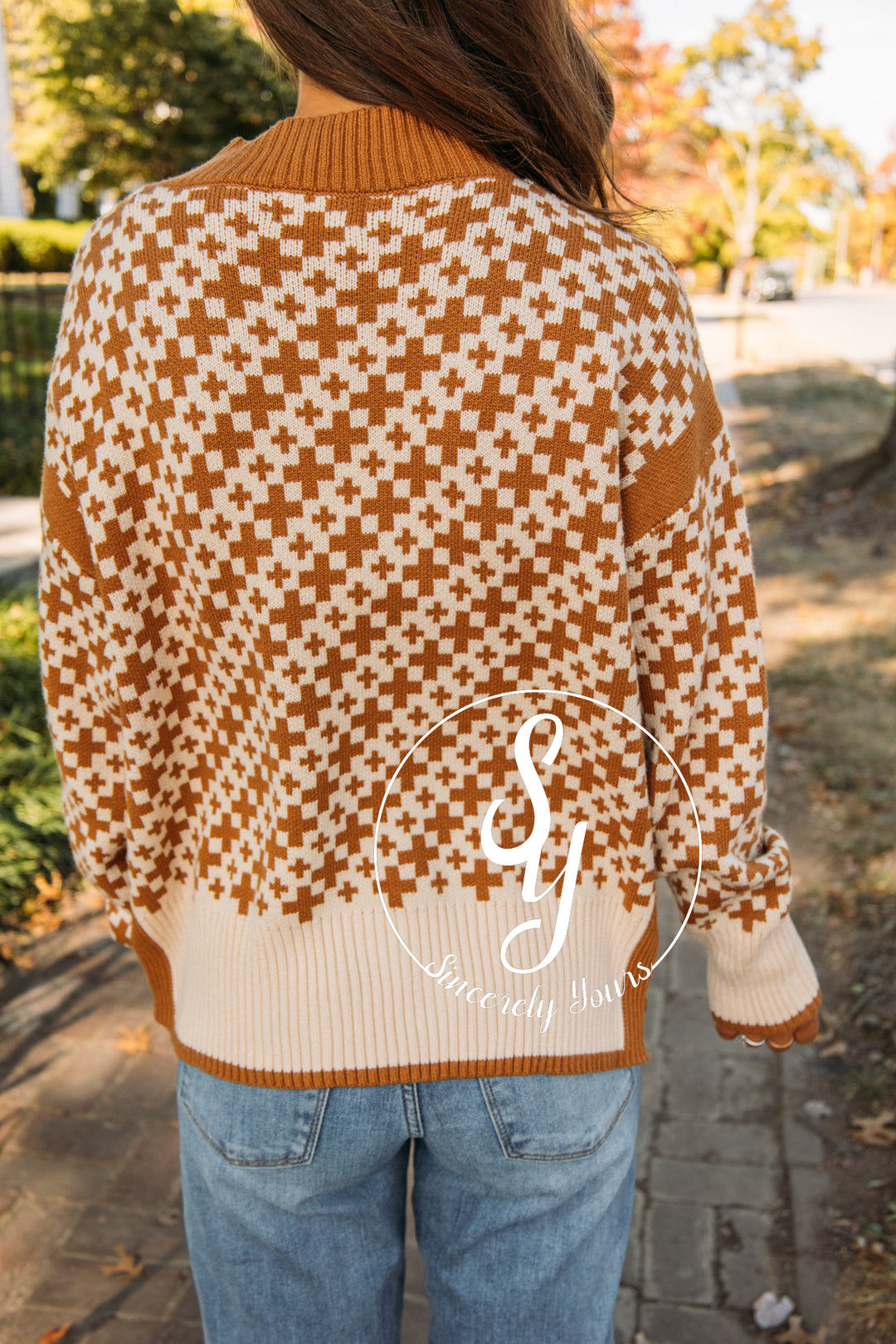 Thankful Babe Sweater- Taupe Cream