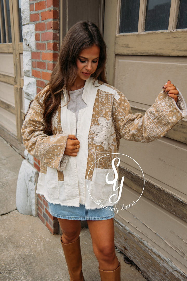Paisley Flower Jacket - Natural