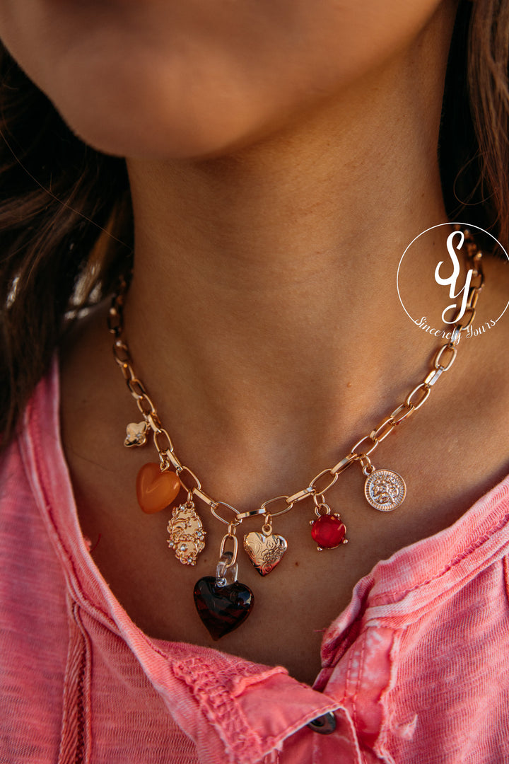 Heart Fossil Necklace - Gold