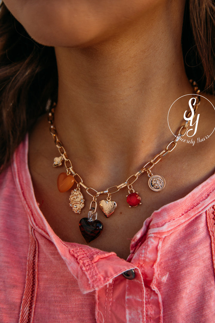Heart Fossil Necklace - Gold