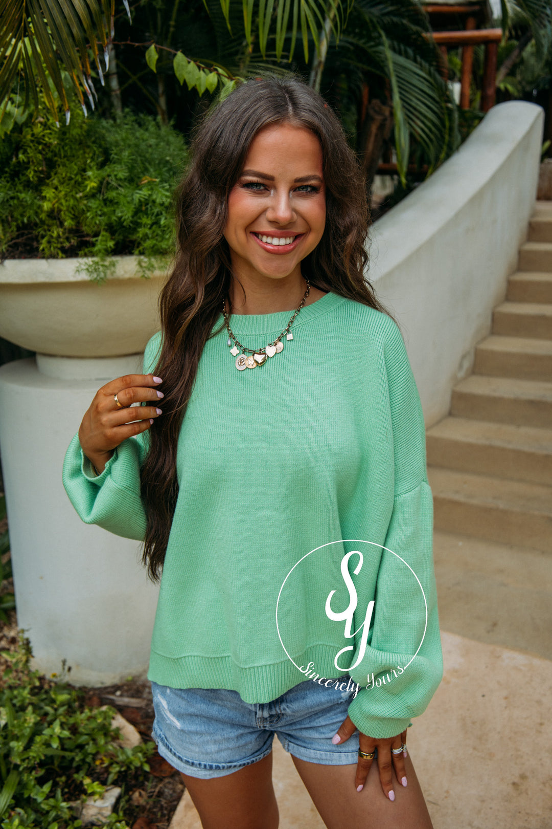 Small Town Cozy Sweater - Honeydew