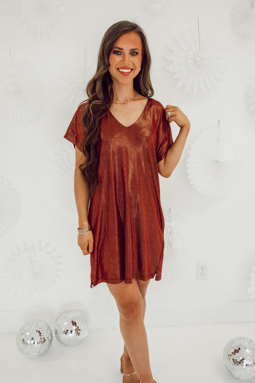 Shimmer and Shine Dress - Wine