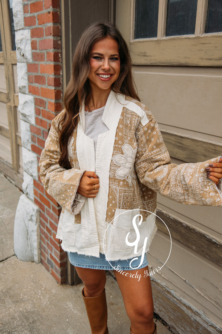 Paisley Flower Jacket - Natural