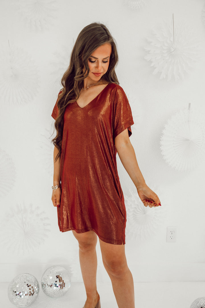 Shimmer and Shine Dress - Wine