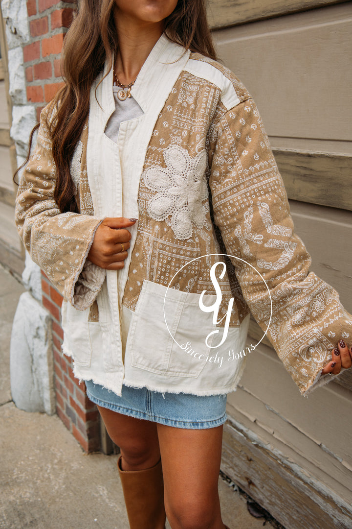 Paisley Flower Jacket - Natural