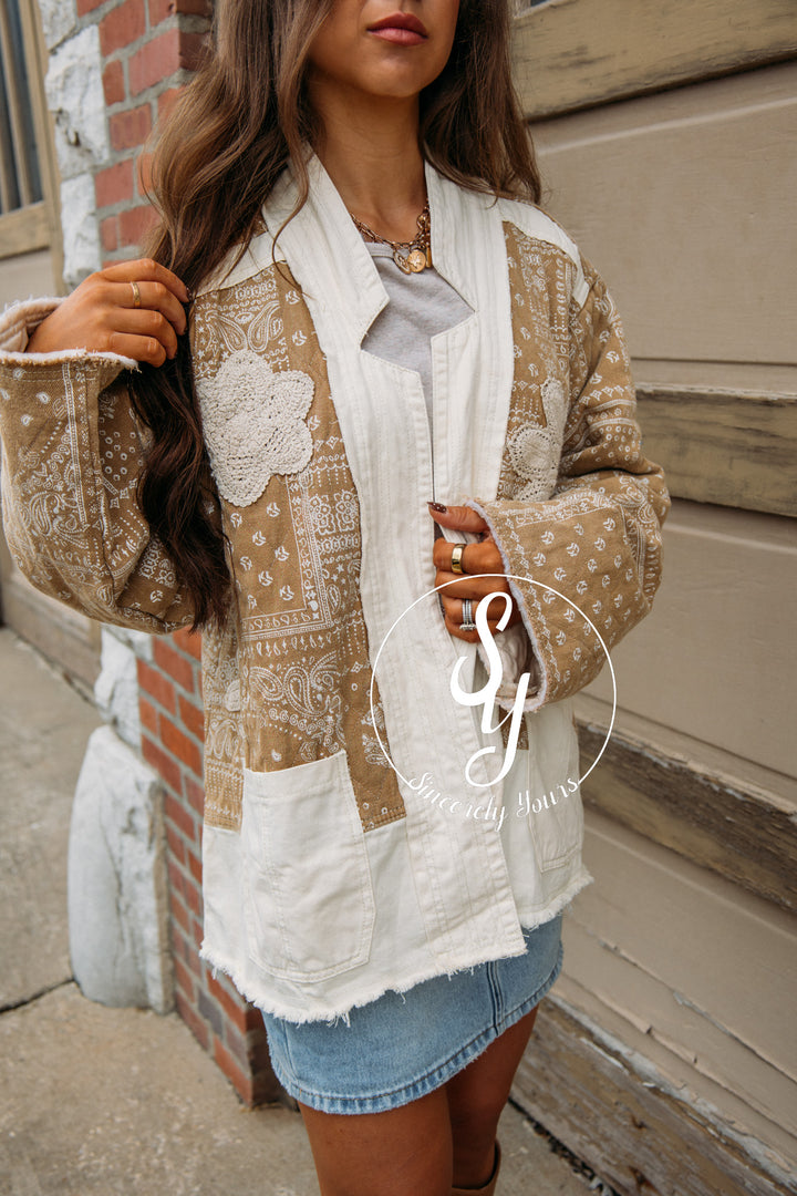 Paisley Flower Jacket - Natural