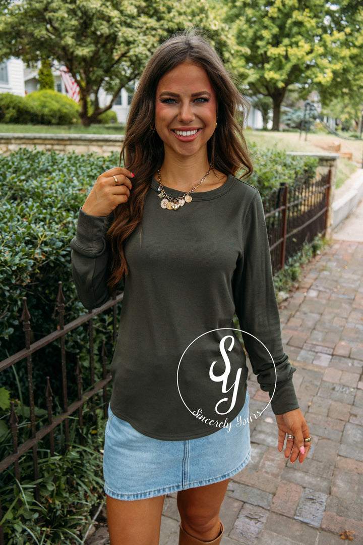 Fall Basic Top- Eucalyptus